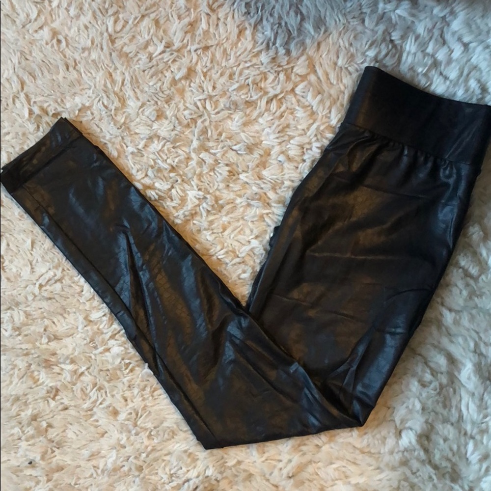 Faux leather pants